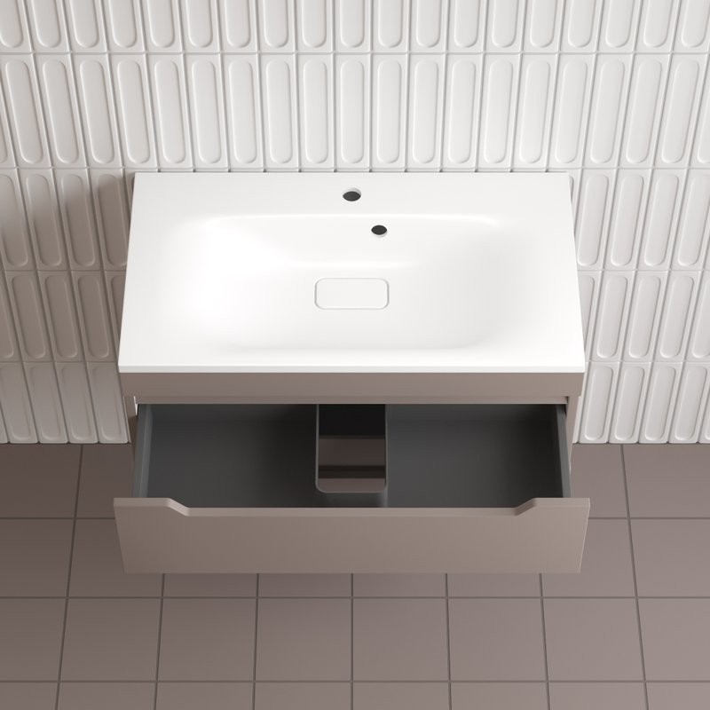 Тумба под раковину без столешницы Style Line Остин 80 подвесная, тауп темный эмаль plus