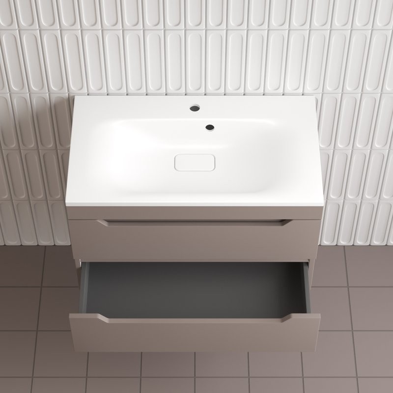 Тумба под раковину без столешницы Style Line Остин 80 подвесная, тауп темный эмаль plus