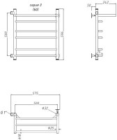Полотенцесушитель водяной Тругор Браво ПМ 3 П ЛЦ4 L, 50x60x50, с полкой