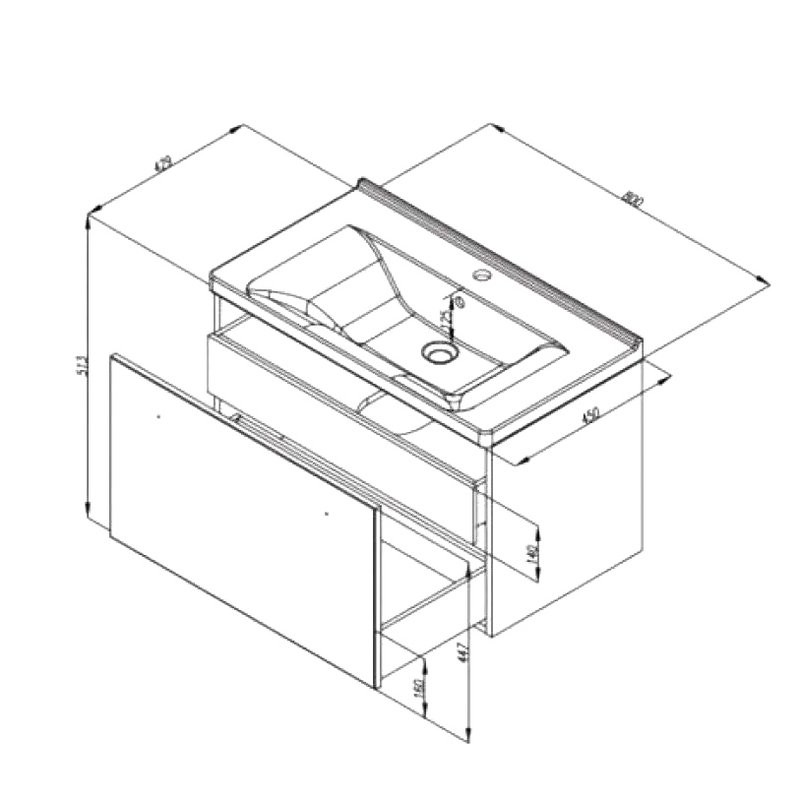 Тумба под раковину без столешницы AQUATON Мерида 80 new белый глянец