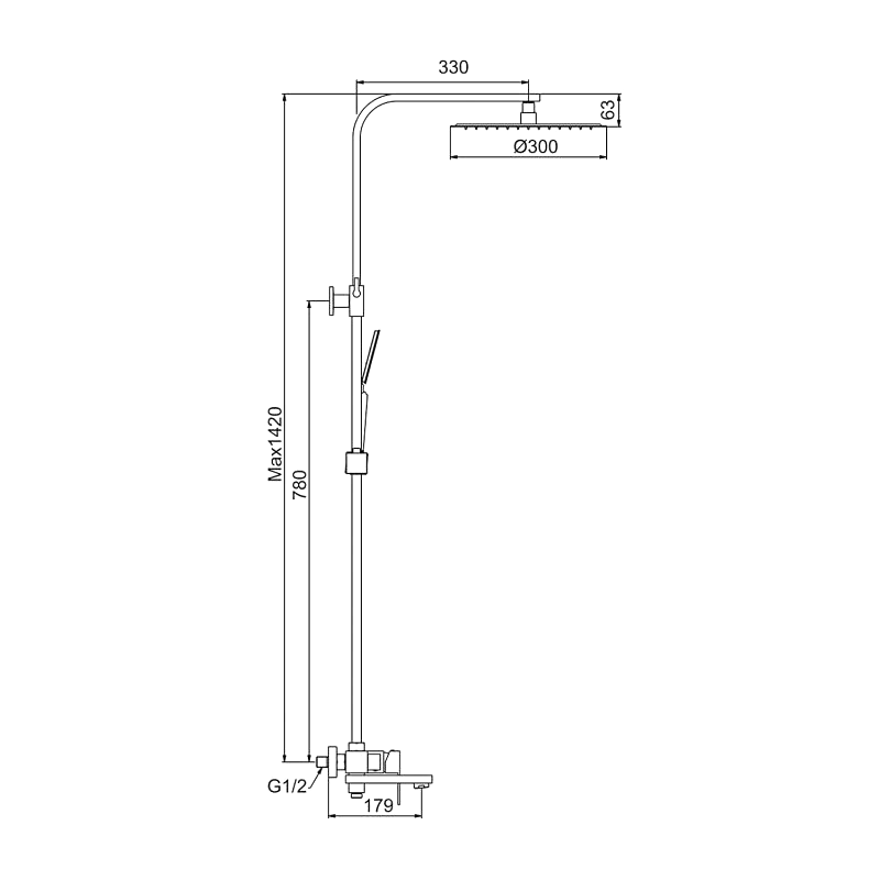 Душевая стойка Frap H802 F24802-1 сатин