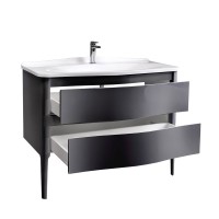 Тумба под раковину без столешницы Belux Анжело Н 110-02 напольная, матовая черная