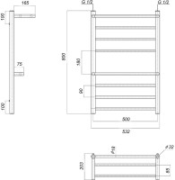 Полотенцесушитель водяной Domoterm Медея сп2 П8 50x80 хром