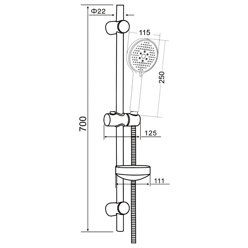 Душевой гарнитур Orange O-Shower OS713b черный