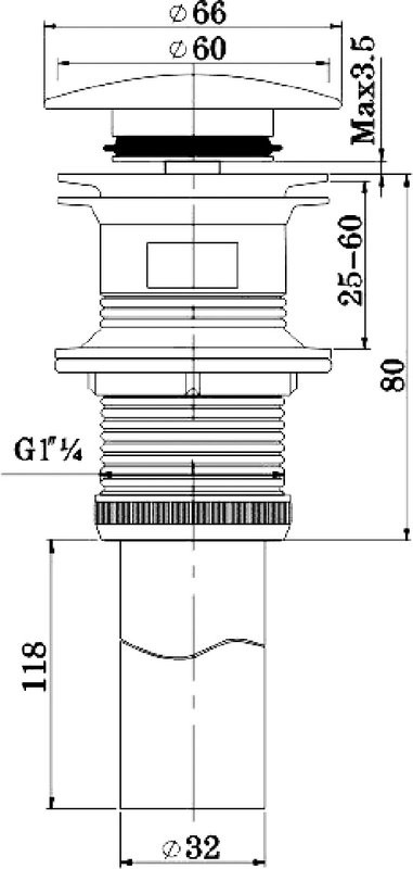Донный клапан для раковины Vincea DBS-616MW без перелива, матовый белый