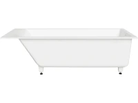 Ванна из искусственного камня Salini Cascata Kit S-Sense 180x80 см, встраиваемая, белая, на ножках, со сливом-переливом, с донным клапаном