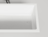 Ванна из искусственного камня Salini Cascata Kit S-Sense 180x80 см, встраиваемая, белая, на ножках, со сливом-переливом, с донным клапаном