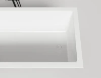 Ванна из искусственного камня Salini Cascata Kit S-Sense 180x80 см, встраиваемая, белая, на ножках, со сливом-переливом, с донным клапаном