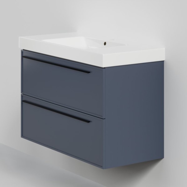 Тумба с раковиной La Fenice Elba Twin 100 подвесная, blu grigio, раковина Cubo 100