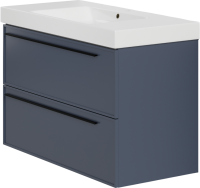 Тумба с раковиной La Fenice Elba Twin 100 подвесная, blu grigio, раковина Cubo 100