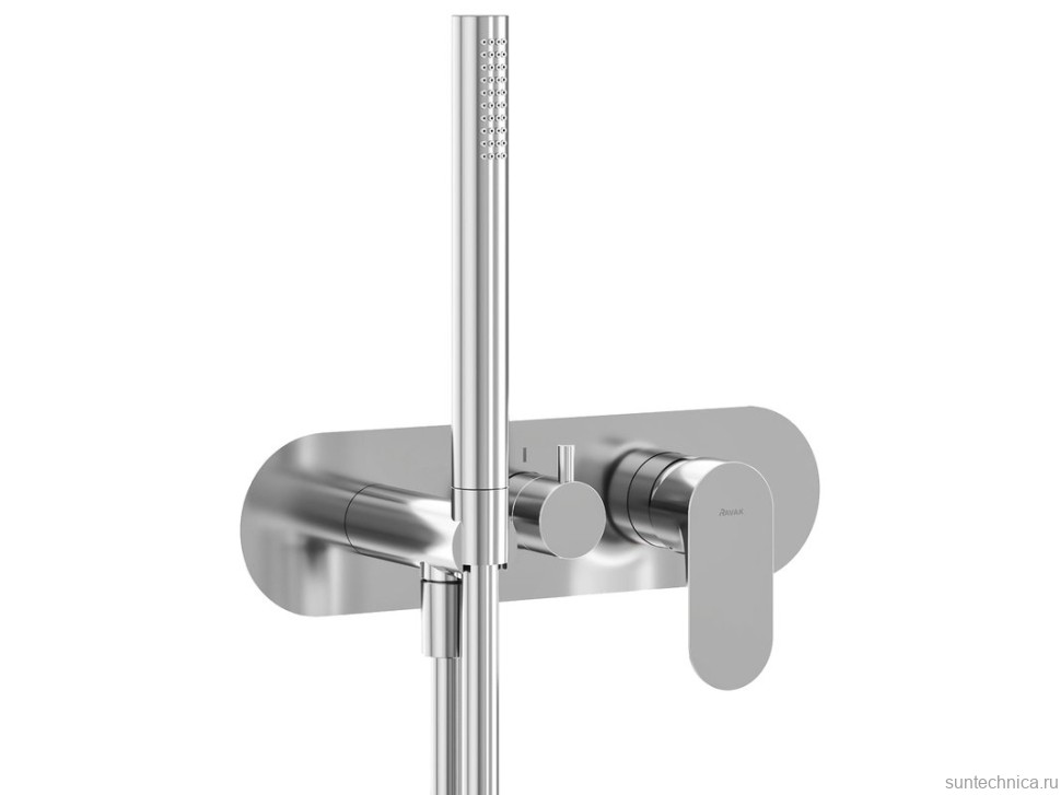 Встраиваемый смеситель для душа и ванны Ravak Eleganta EL 068.00CR.O3+S хром