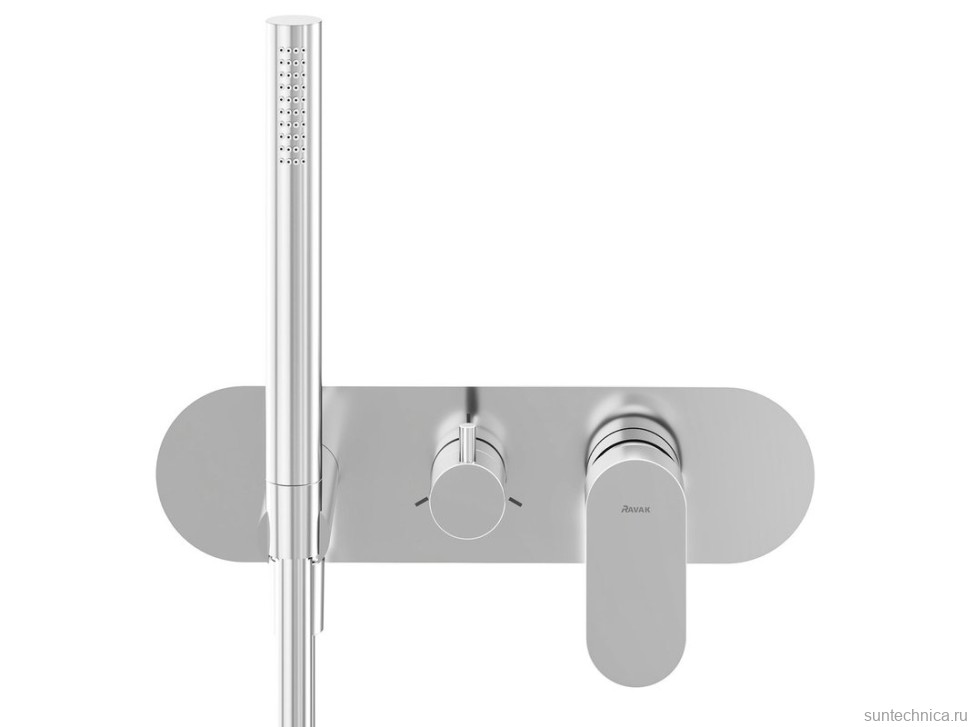 Встраиваемый смеситель для душа и ванны Ravak Eleganta EL 068.00CR.O3+S хром