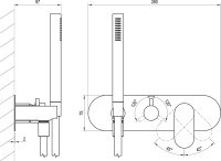 Встраиваемый смеситель для душа и ванны Ravak Eleganta EL 068.00CR.O3+S хром