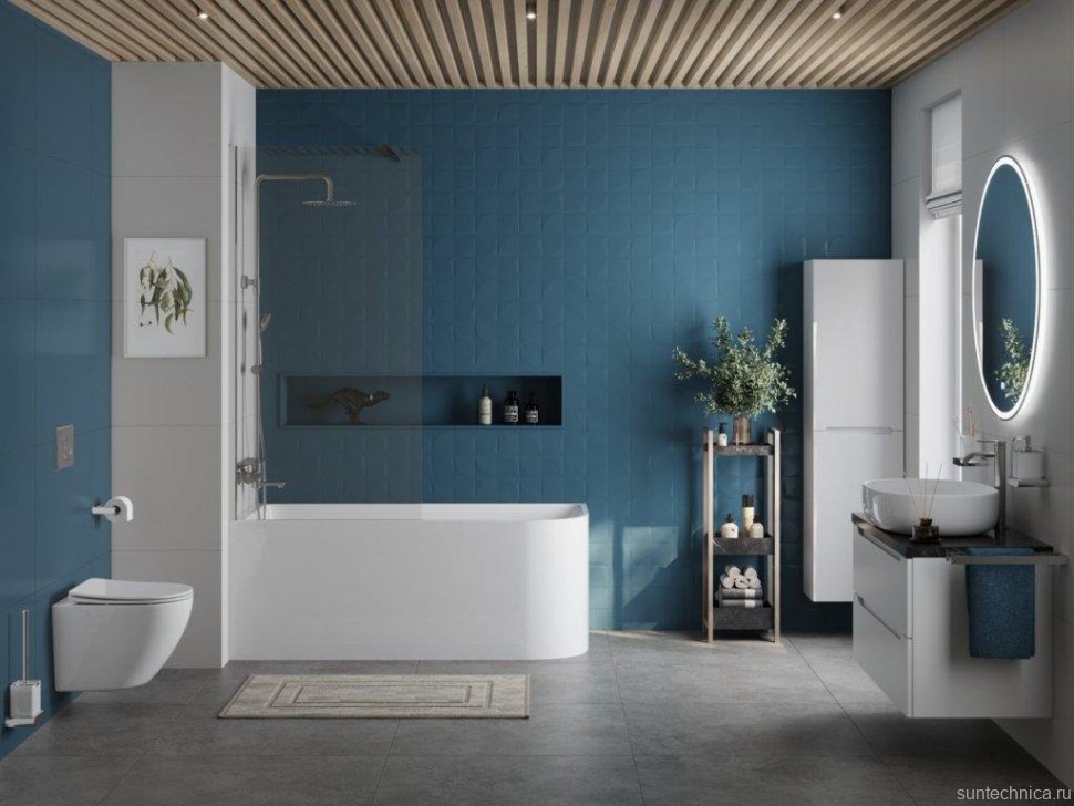 Акриловая ванна BelBagno BB712-1500-730-L 150x75 см, левая, пристенная, белая, асимметричная, на ножках, со сливом-переливом, с донным клапаном