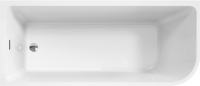 Акриловая ванна BelBagno BB712-1500-730-L 150x75 см, левая, пристенная, белая, асимметричная, на ножках, со сливом-переливом, с донным клапаном