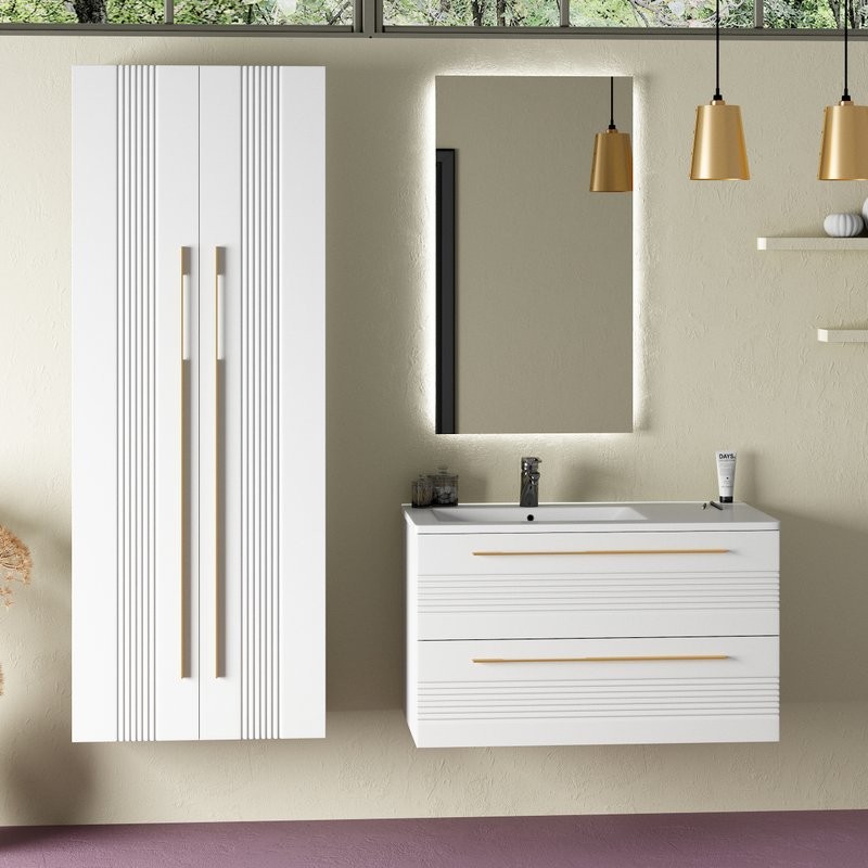 Тумба с раковиной Sanvit Соната 2-90 L 2 ящика, белая