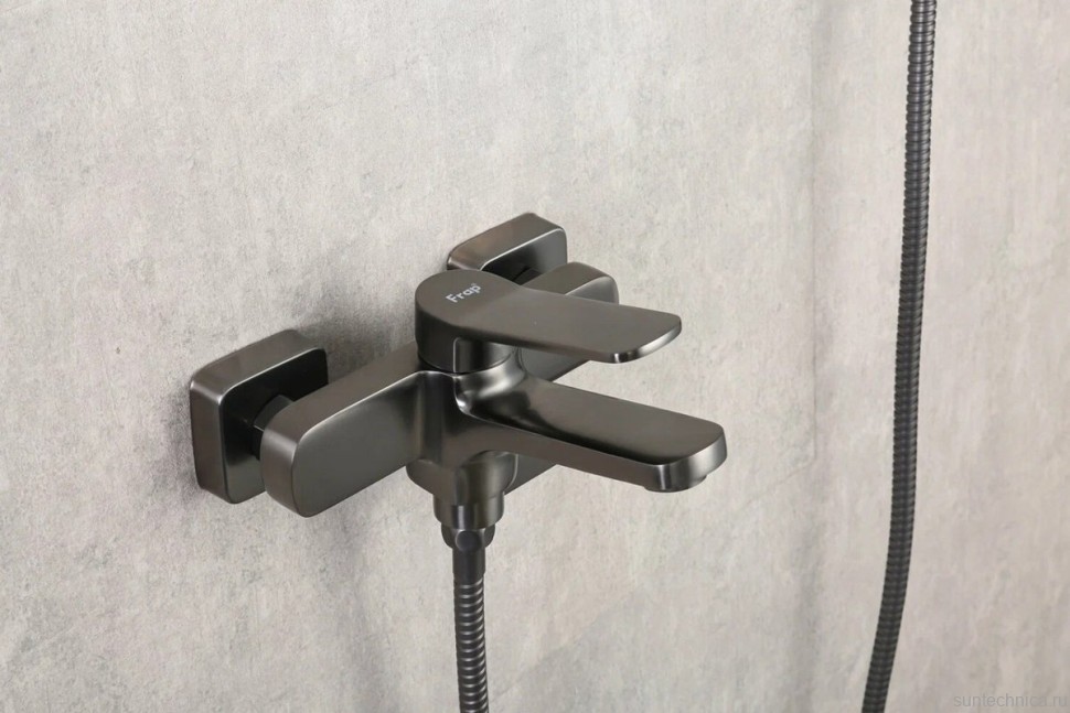 Смеситель для ванны с душем Frap H62 F3262-9 оружейная сталь