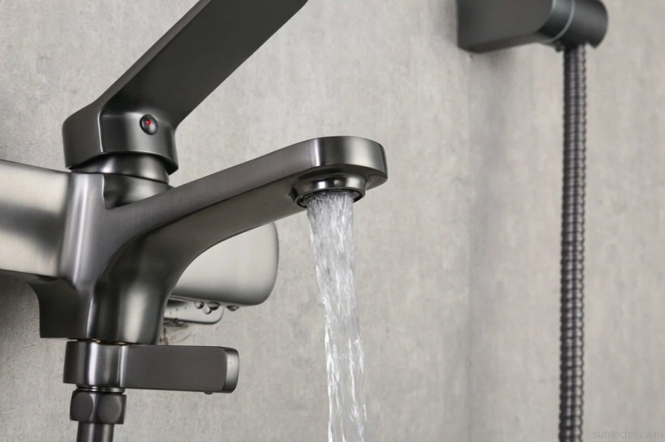 Смеситель для ванны с душем Frap H62 F3262-9 оружейная сталь