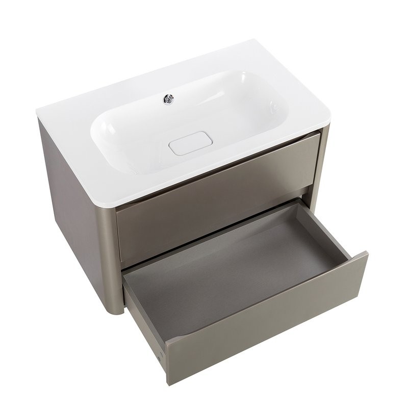 Тумба с раковиной Cezares Relax 80 подвесная, 2 ящика, сатин