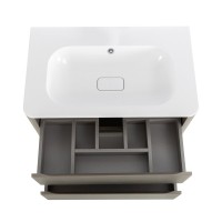 Тумба с раковиной Cezares Relax 80 подвесная, 2 ящика, сатин