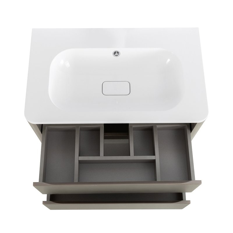 Тумба с раковиной Cezares Relax 80 подвесная, 2 ящика, сатин