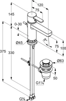 Смеситель для раковины Kludi Zenta XL 382600575 Смеситель для раковины Kludi Zenta XL 382600575
