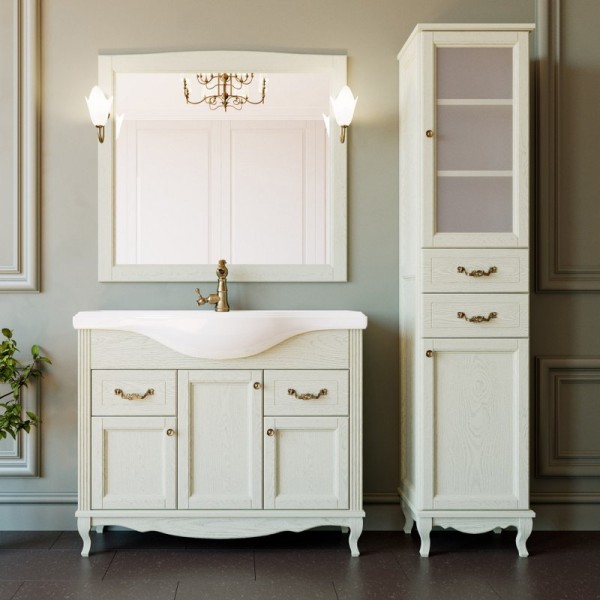 Мебель для ванной комнаты ValenHouse Эллина 105 слоновая кость, фурнитура бронза