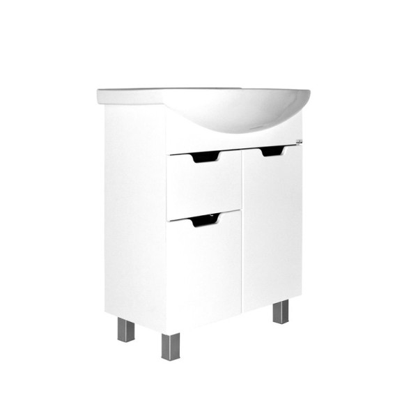 Тумба с раковиной Mixline Прометей 65 глянцевая белая