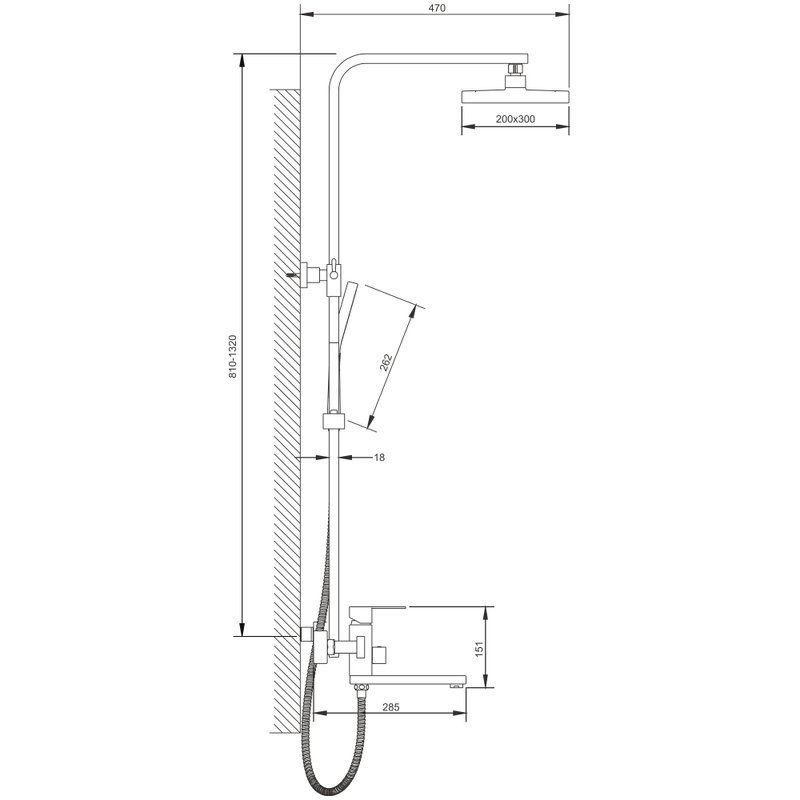 Душевая стойка BELZ B24817-1 сатин