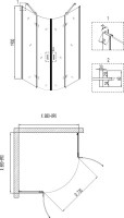 Душевой уголок Niagara Nova NG-6815-08 BLACK 90x90, четверть круга, черный