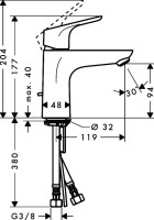 Смеситель для раковины Hansgrohe Focus 31607000