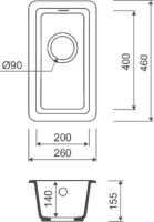 Дополнительная мойка IDDIS Tanto TU1P261i87 песок Дополнительная мойка IDDIS Tanto TU1P261i87 песок