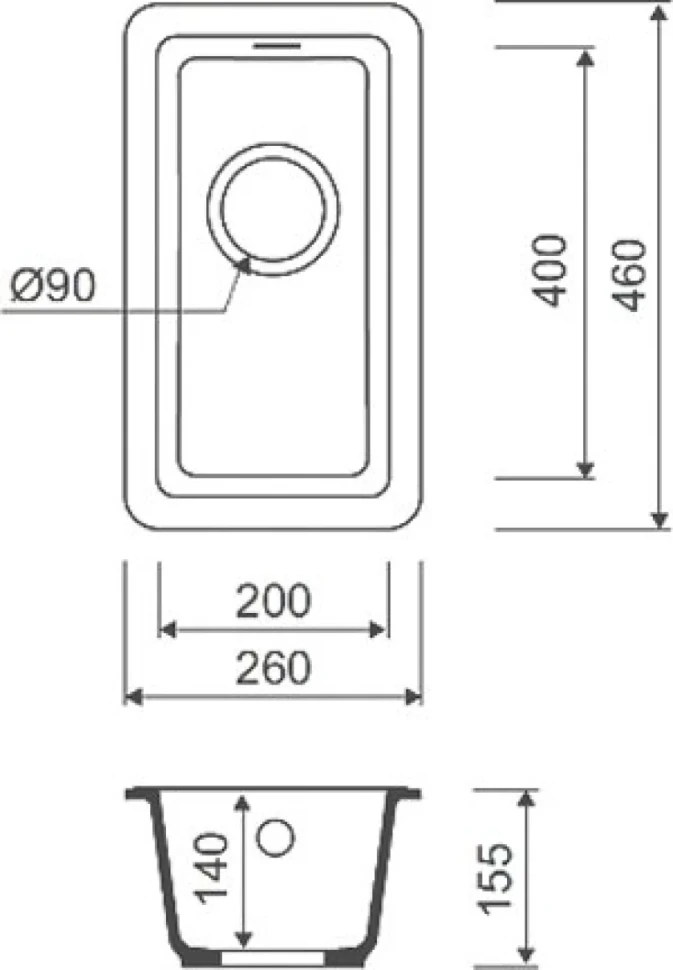 Дополнительная мойка IDDIS Tanto TU1P261i87 песок
