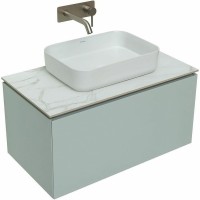 Тумба с раковиной Allen Brau Infinity 85 1+1, подвесная, папирус матовый, столешница мрамор