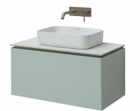 Тумба с раковиной Allen Brau Infinity 85 1+1, подвесная, папирус матовый, столешница мрамор