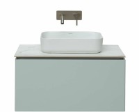 Тумба с раковиной Allen Brau Infinity 85 1+1, подвесная, папирус матовый, столешница мрамор