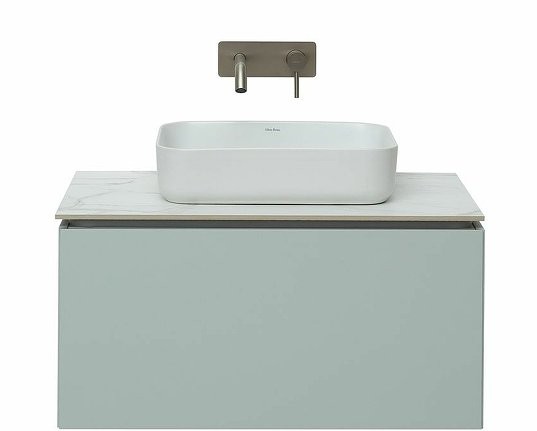 Тумба с раковиной Allen Brau Infinity 85 1+1, подвесная, папирус матовый, столешница мрамор