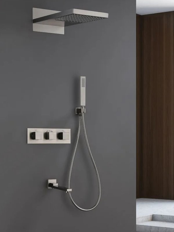 Душевой комплект Abber Daheim AF8253SP С ВНУТРЕННЕЙ ЧАСТЬЮ, матовый хром