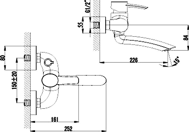 Смеситель для ванны с душем Lemark Atlantiss LM3214C