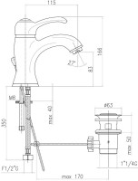 Смеситель для раковины Webert Aurora Aurora AU830102010 медь