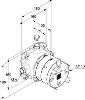 Термостатический смеситель встраиваемый Kludi Decus 54810N575 С ВНУТРЕННЕЙ ЧАСТЬЮ, брашированный никель PVD