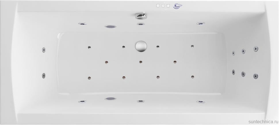 Акриловая ванна Excellent Aquaria Lux Slim Ultra 180x80 см, встраиваемая, с гидромассажем, белая, с каркасом, со сливом-переливом