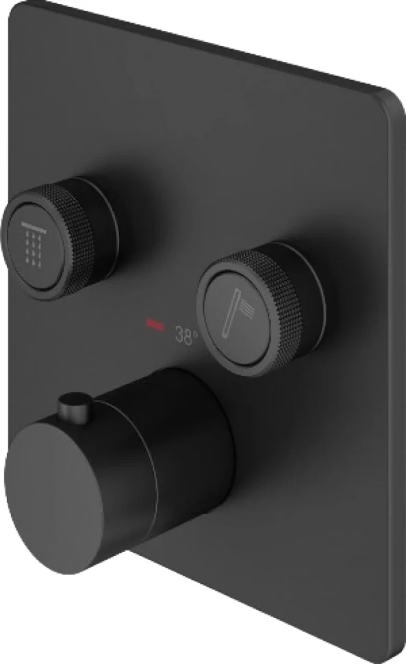 Термостатический смеситель встраиваемый Plumberia Selection PSBOX KITPSB2902NO С ВНУТРЕННЕЙ ЧАСТЬЮ, матовый черный