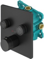Термостатический смеситель встраиваемый Plumberia Selection PSBOX KITPSB2902NO С ВНУТРЕННЕЙ ЧАСТЬЮ, матовый черный