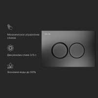 Кнопка смыва для унитаза AM.PM ProC L I070138 пластик, цвет матовый черный