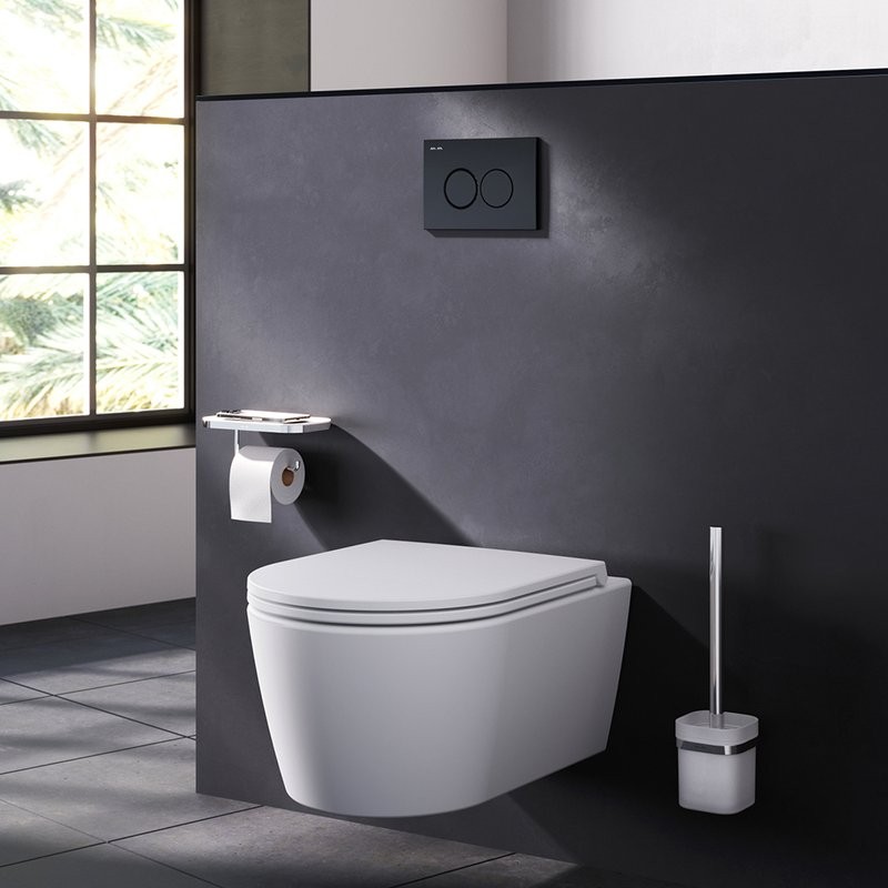 Кнопка смыва для унитаза AM.PM ProC L I070138 пластик, цвет матовый черный