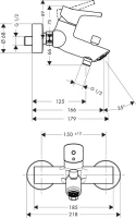 Смеситель для ванны с душем Hansgrohe Talis S 72400000 Смеситель для ванны с душем Hansgrohe Talis S 72400000