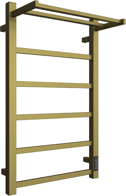 Полотенцесушитель электрический Двин Fj Plaza Neo 80/50 состаренная бронза матовая, с полкой