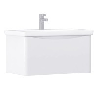 Тумба с раковиной Vigo Glem 80 подвесная, 1 ящик, глянцевая белая