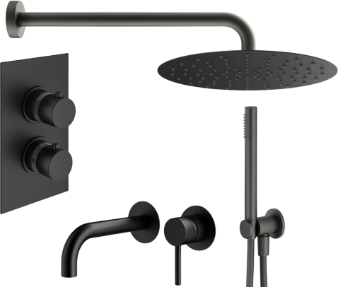 Комплект для ванной Plumberia Selection Ixo KITXOT18QNO210 С ВНУТРЕННЕЙ ЧАСТЬЮ, черный матовый